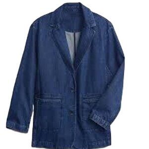 Gap Oversized Boyfriend Denim Blazer Jacket Sz XL